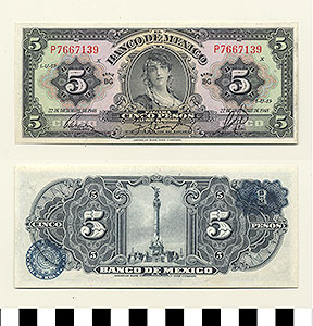 Thumbnail of Bank Note: Mexico, 5 Pesos (1992.23.1048)