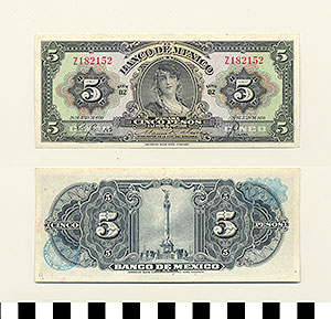 Thumbnail of Bank Note: Mexico, 5 Pesos (1992.23.1050B)