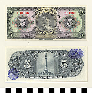 Thumbnail of Bank Note: Mexico, 5 Pesos (1992.23.1050D)
