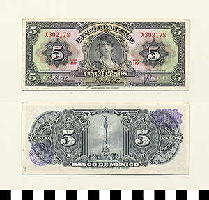 Thumbnail of Bank Note: Mexico, 5 Pesos (1992.23.1051A)
