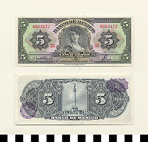 Thumbnail of Bank Note: Mexico, 5 Pesos (1992.23.1051D)