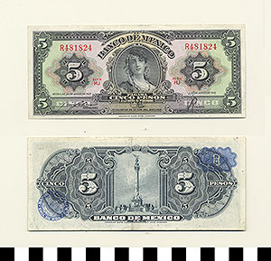 Thumbnail of Bank Note: Mexico, 5 Pesos (1992.23.1051E)