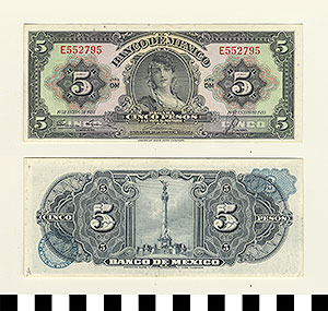 Thumbnail of Bank Note: Mexico, 5 Pesos (1992.23.1052A)