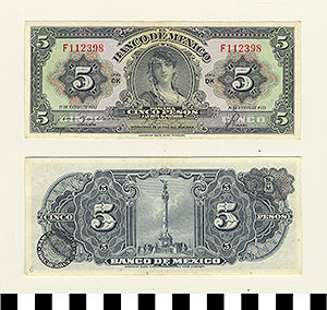 Thumbnail of Bank Note: Mexico, 5 Pesos (1992.23.1052B)