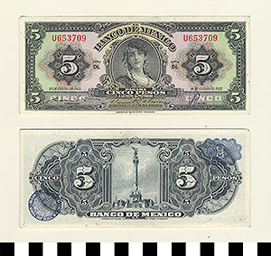 Thumbnail of Bank Note: Mexico, 5 Pesos (1992.23.1052C)