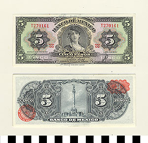 Thumbnail of Bank Note: Mexico, 5 Pesos (1992.23.1055)