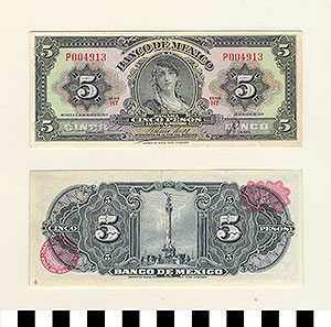 Thumbnail of Bank Note: Mexico, 5 Pesos (1992.23.1056A)