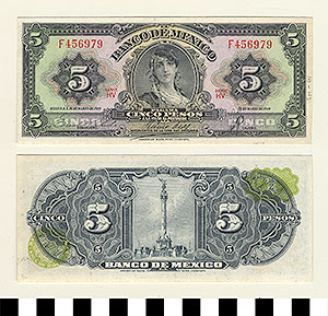 Thumbnail of Bank Note: Mexico, 5 Pesos (1992.23.1056C)