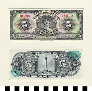 Thumbnail of Bank Note: Mexico, 5 Pesos (1992.23.1058A)
