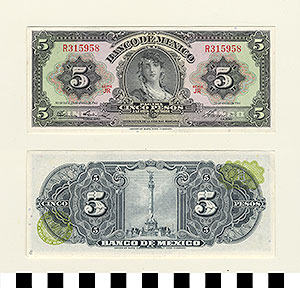 Thumbnail of Bank Note: Mexico, 5 Pesos (1992.23.1058B)