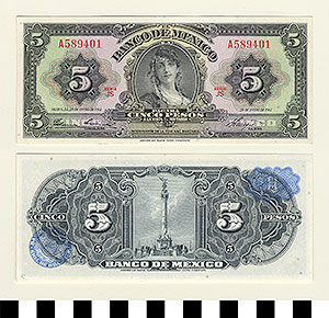 Thumbnail of Bank Note: Mexico, 5 Pesos (1992.23.1058C)