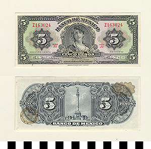 Thumbnail of Bank Note: Mexico, 5 Pesos (1992.23.1058E)