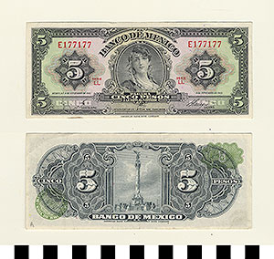Thumbnail of Bank Note: Mexico, 5 Pesos (1992.23.1059A)