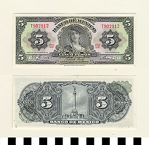Thumbnail of Bank Note: Mexico, 5 Pesos (1992.23.1059B)