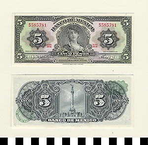 Thumbnail of Bank Note: Mexico, 5 Pesos (1992.23.1059C)