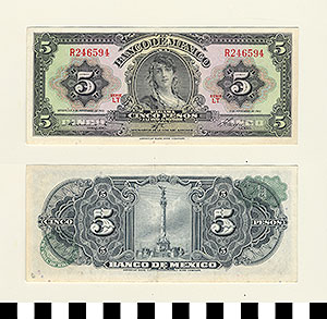 Thumbnail of Bank Note: Mexico, 5 Pesos (1992.23.1059D)