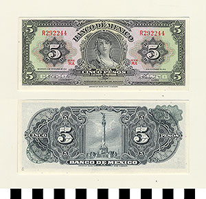 Thumbnail of Bank Note: Mexico, 5 Pesos (1992.23.1059E)