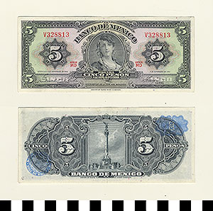 Thumbnail of Bank Note: Mexico, 5 Pesos (1992.23.1059G)
