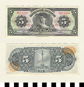 Thumbnail of Bank Note: Mexico, 5 Pesos (1992.23.1059K)