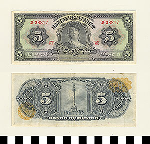 Thumbnail of Bank Note: Mexico, 5 Pesos (1992.23.1059L)