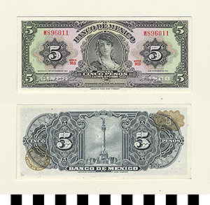 Thumbnail of Bank Note: Mexico, 5 Pesos (1992.23.1059N)