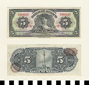 Thumbnail of Bank Note: Mexico, 5 Pesos (1992.23.1059O)