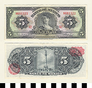 Thumbnail of Bank Note: Mexico, 5 Pesos (1992.23.1059S)