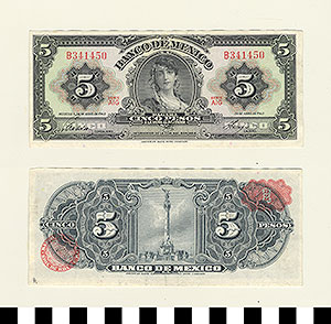 Thumbnail of Bank Note: Mexico, 5 Pesos (1992.23.1060A)