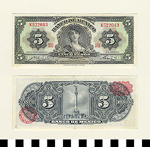 Thumbnail of Bank Note: Mexico, 5 Pesos (1992.23.1060B)