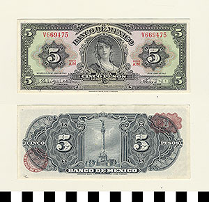 Thumbnail of Bank Note: Mexico, 5 Pesos (1992.23.1060C)