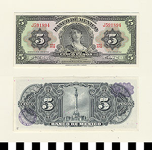 Thumbnail of Bank Note: Mexico, 5 Pesos (1992.23.1060F)