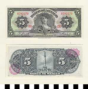 Thumbnail of Bank Note: Mexico, 5 Pesos (1992.23.1060G)