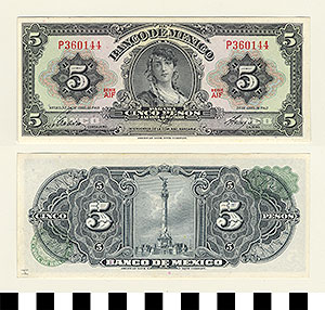 Thumbnail of Bank Note: Mexico, 5 Pesos (1992.23.1060I)