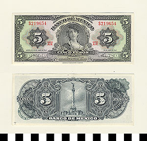 Thumbnail of Bank Note: Mexico, 5 Pesos (1992.23.1060J)
