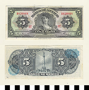 Thumbnail of Bank Note: Mexico, 5 Pesos (1992.23.1060K)