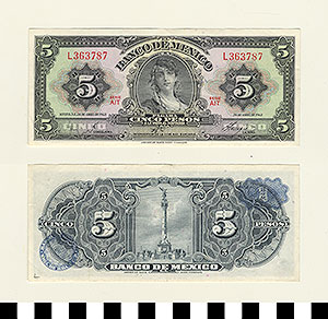 Thumbnail of Bank Note: Mexico, 5 Pesos (1992.23.1060L)
