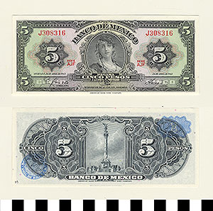 Thumbnail of Bank Note: Mexico, 5 Pesos (1992.23.1060M)