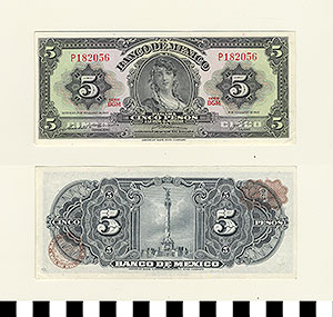 Thumbnail of Bank Note: Mexico, 5 Pesos (1992.23.1061C)