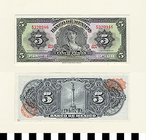 Thumbnail of Bank Note: Mexico, 5 Pesos (1992.23.1061D)