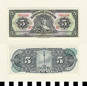 Thumbnail of Bank Note: Mexico, 5 Pesos (1992.23.1061H)