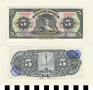Thumbnail of Bank Note: Mexico, 5 Pesos (1992.23.1062B)