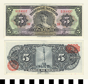 Thumbnail of Bank Note: Mexico, 5 Pesos (1992.23.1062D)