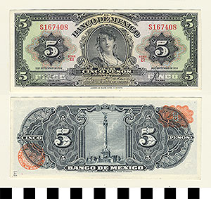 Thumbnail of Bank Note: Mexico, 5 Pesos (1992.23.1062E)