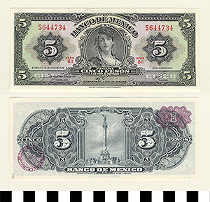 Thumbnail of Bank Note: Mexico, 5 Pesos (1992.23.1063A)