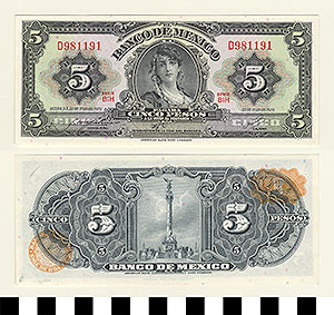 Thumbnail of Bank Note: Mexico, 5 Pesos (1992.23.1063B)