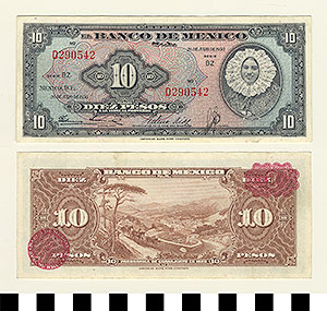 Thumbnail of Bank Note: Mexico, 10 Pesos (1992.23.1071)