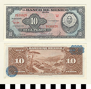 Thumbnail of Bank Note: Mexico, 10 Pesos (1992.23.1075B)