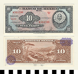 Thumbnail of Bank Note: Mexico, 10 Pesos (1992.23.1075D)