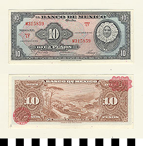 Thumbnail of Bank Note: Mexico, 10 Pesos (1992.23.1082E)