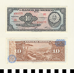 Thumbnail of Bank Note: Mexico, 10 Pesos (1992.23.1084B)